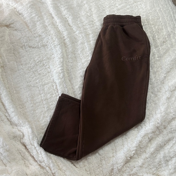 Comfrt Pants - Comfirt Women's Brown Straight Leg Pants